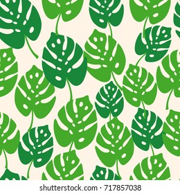 Tropical monstera seamless pattern