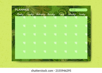 Tropical monthly digital  planner concept
