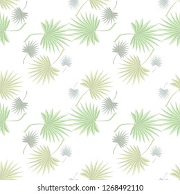 tropical motive palm leaves seamless vector floral pattern background