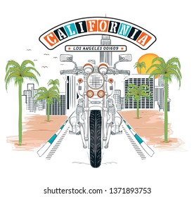 tropical motorcyle illustration