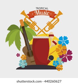 Tropical music instruments isolated icon design, vector illustration  graphic 