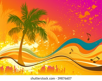 Tropical Music - Vector Abstract Background