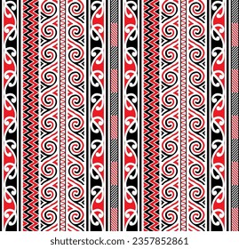 Tropical native tapa pattern with full repeat for Polynesian Hawaiian graphics