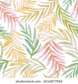 Tropical Natural Botanical Pattern with Palm Leaves – Perfect for Fabric, Textile, Wrapping, or Wallpaper