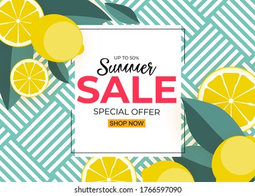 Tropical Natural Palm Summer Sale Background. Vector Illustration EPS10