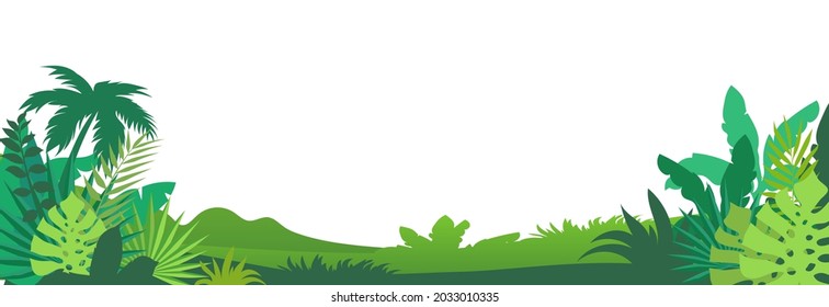 Naturaleza tropical diferentes plantas ilustración del paisaje 