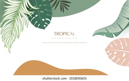 Tropical nature  leaf summer background.
