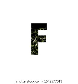 Tropical Nature Leaves letter F logo. Vector design concept logo icon letter F with tropical leaves.