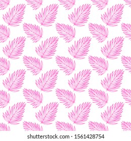 Tropical neon leaves pattern. Colorful Nature seamless background.