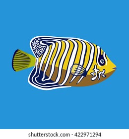 Tropischer Meerengel-Fisch, Vektorgrafik