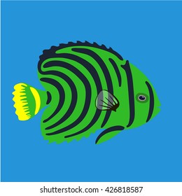 Tropical ocean fish, vector illustration