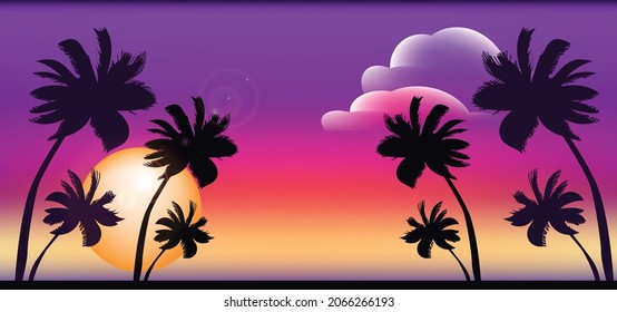 Tropical ocean sunset background. Sunset Landscape background. couple romantic dinner on the beach