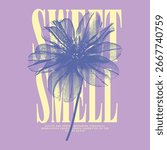 Tropical Orchids flowers Vector Graphic design, bloom yourself slogan. Vector illustration design for fashion, tropical summer flower t-shirt design. graphic, print, slogan tee, t-shirt, poster,