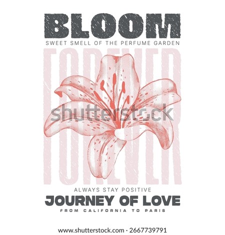 Tropical Orchids flowers Vector Graphic design, bloom yourself slogan. Vector illustration design for fashion, tropical summer flower t-shirt design. graphic, print, slogan tee, t-shirt, poster,