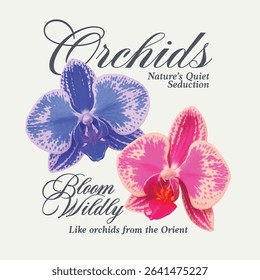 Tropical Orchids Slogan Vector Graphic