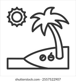 Tropical Outline Icon Vector Illustration