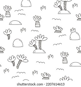 Tropical palm. Childish seamless pattern for fabric, paper, wrapping, clothing, textile, wallpaper. Vector illustration