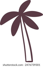 Ilustración vectorial Tropical Palm Doodle