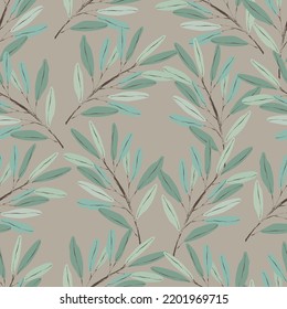 Tropical palm element background abstract vector seamless pattern.