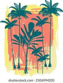 tropical palm graphic print design abstract vector