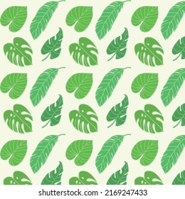 Tropical palm green leaves pattern  