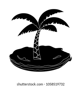 Tropical palm icon 