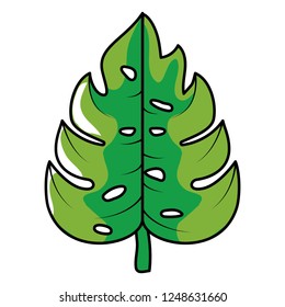 tropical palm leaf cartoon