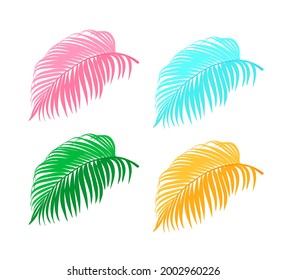 Tropical Palm Leaf collection vector illustration isolated