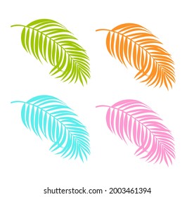Tropical Palm Leaf collection vector illustration isolated