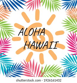 Tropical palm leaf illustration background
