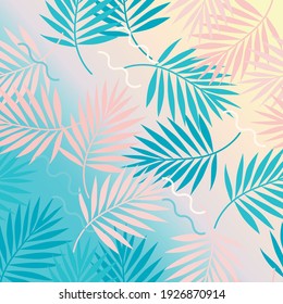 Tropical palm leaf illustration background
