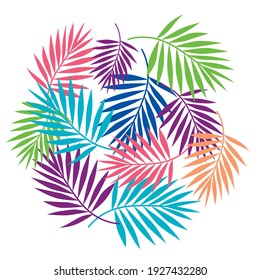 Fondo de ilustración de hojas de palma tropical