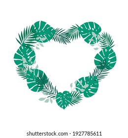 Tropical palm leaf illustration background