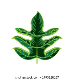 icono aislado de la hoja de palma tropical