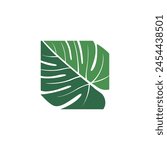 Tropical Palm leaf logo vector design template. Green Tropical Palm leaf logo vector design template