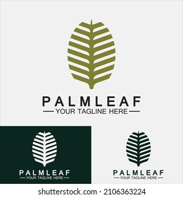Tropical Palm leaf logo vector design template