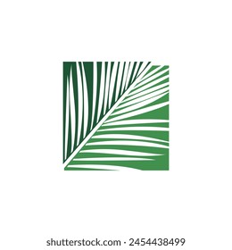 Tropical Palm leaf logo vector design template. Green Tropical Palm leaf logo vector design template