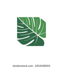 Tropical Palm leaf logo vector design template. Green Tropical Palm leaf logo vector design template