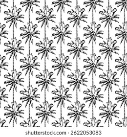 Tropical Palm Leaf Padrão design arte Preto e Branco | Design de padrão sem emenda tropical havaiano | Camisa Masculina Padrão Design Têxtil