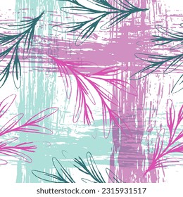 Tropical palm leaf pattern neon colored.