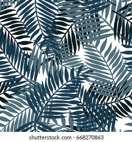 Tropical Palm Leaf Seamless Pattern, Illustrator and Vector