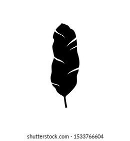 Tropical palm leaf silhouette. Vector isolated illustration with exotic leaf on white background. Can be used for printing, banners, postcard, websites, clothing, design interior.