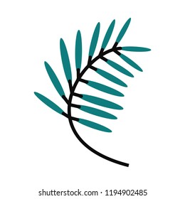 Tropical Palm Leaf. Vector Illustration Isolated On White Background.