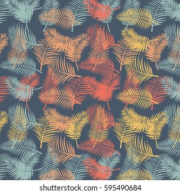 Tropical palm leaves abstract vector fabric texture background pattern
