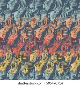 Tropical palm leaves abstract vector fabric texture background pattern