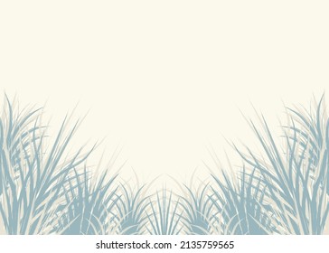 Tropical Palm Leaves Background With simple design and pastel colors. Background Grass Vector Template Design.