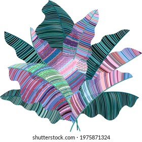 Tropical palm leaves. A composition of tropical palm leaves on a transparent background. 
