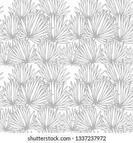 tropical palm leaves floral pattern hand drawn sketch