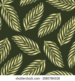 Tropical palm leaves hand drawn seamless pattern illustration vector design decorative on delicate background. fashionable prints texture. Exotic tropics. Summer design. wallpaper decorative. nature