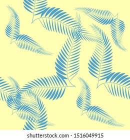 Tropical palm leaves, jungle leaf seamless floral pattern background